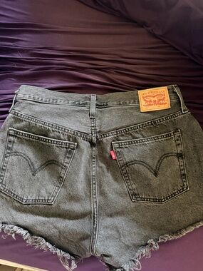 Levi's Gray/Black Denim Cutoff Shorts - Women's